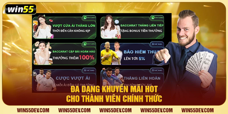 Đăng Ký Win55 Chỉ 1 Phút – Chơi Game Và Nhận Thưởng Liền Tay Đa dạng khuyến mãi hot cho thành viên chính thức